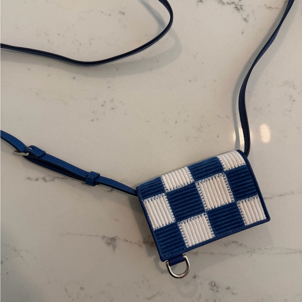 Jacquemus Blue and White Check Le Porte Azur shoulder bag - Picture 3 of 6